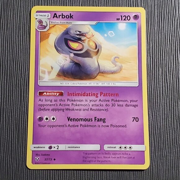 Pokemon TCG - Arbok - 37/73 - Shining Legends Lightly Played - Picture 3 of 4